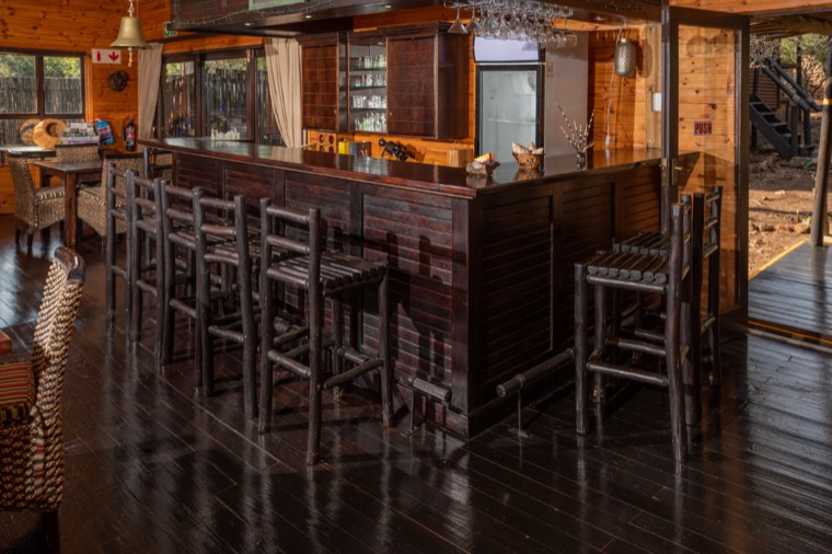 Timber bar in the main lodge