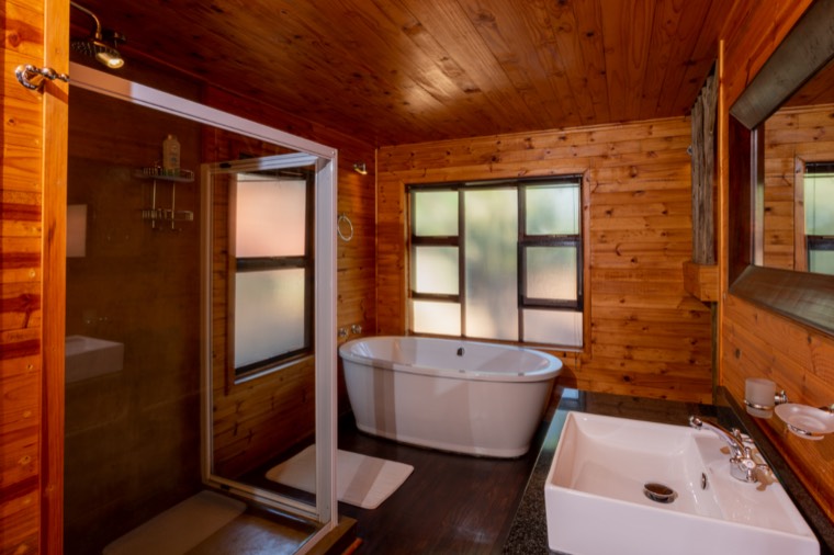 En-suite bathroom with freestanding bath